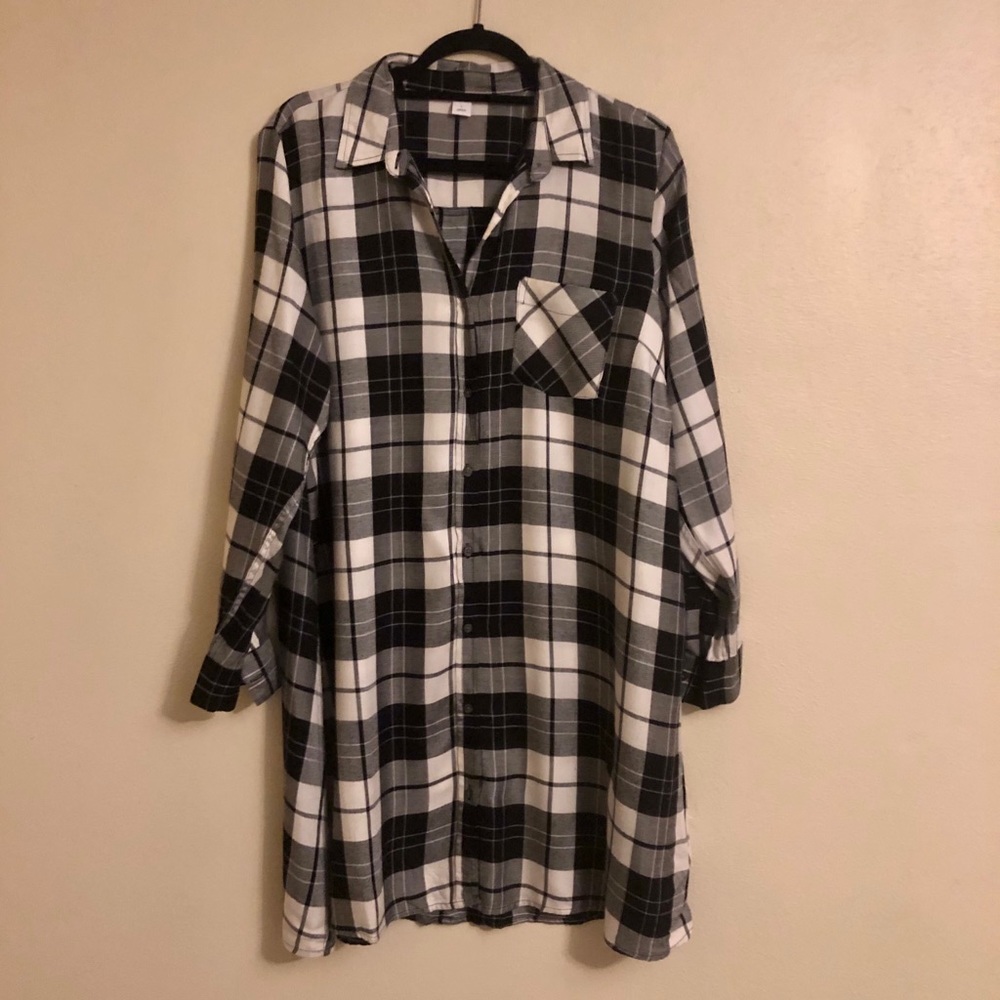 Old Navy Button Down Plaid Dress NWOT